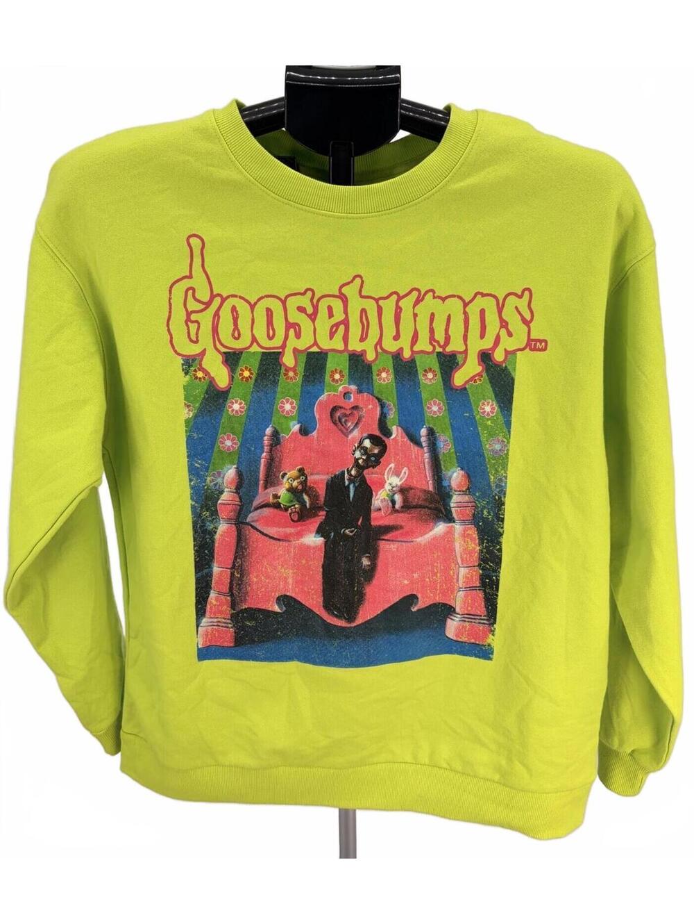 Goosebumps S/CH/P Neon Green Graphic Crewneck Sweatshirt Vintage Style